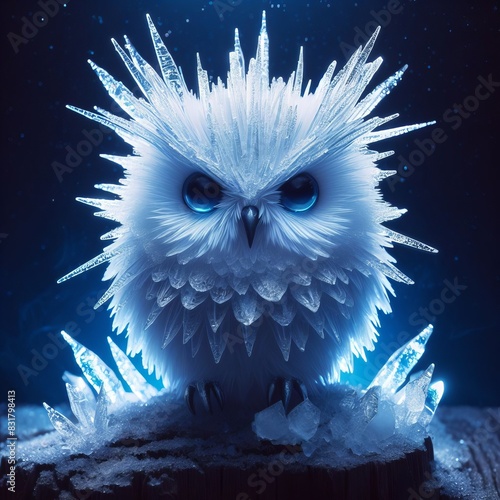 109 42. Ice Queen Owl - An owl with feathers that appear to be m