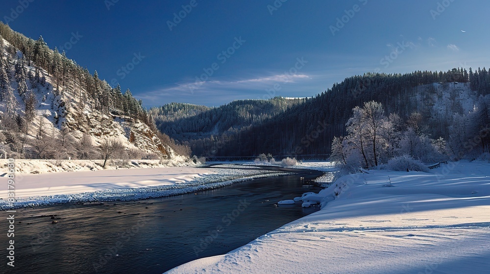 Altay's Winter Majesty: Snow-Capped Peaks and Blanketed Forests, A Glistening and Pristine Winter Landscape Altay's Winter Majesty: Snow-Capped Peaks and Blanketed Forests, A Glistening and Pristine Winter Landscape