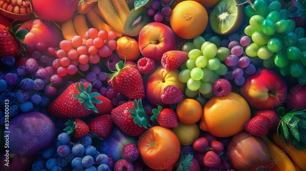 A Bright and Colorful Fruit Array A Bright and Colorful Fruit Array