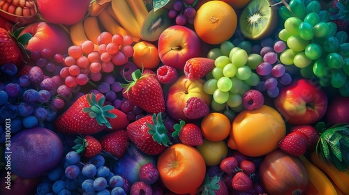 A Bright and Colorful Fruit Array