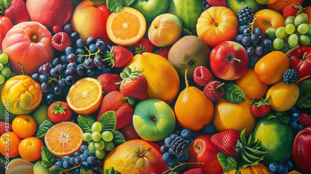 Healthy fruits background