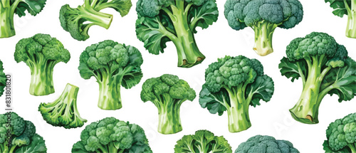 broccoli seamless pattern food background2