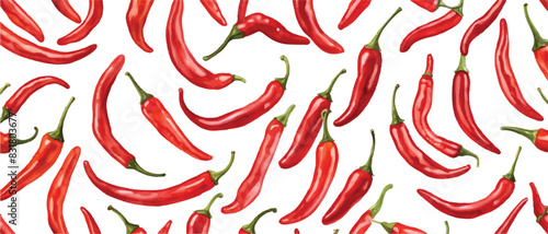 Red Chili seamless pattern background4