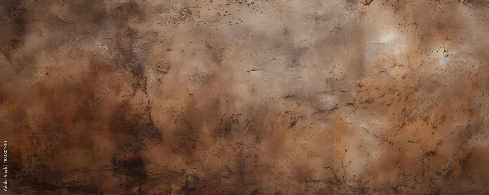 Dark Brown Stained Grungy Abstract Painting Background or Texture in Reddish Brown and Orange Weathered Charm: Grungy Abstract Texture with Orange and Brown Accents