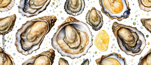 shell seamless pattern seafood background1