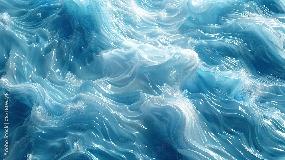 A zoomed-in image of a blue and white wave texture with water in the foreground and a blue sky in the background A zoomed-in image of a blue and white wave texture with water in the foreground and a blue sky in the background