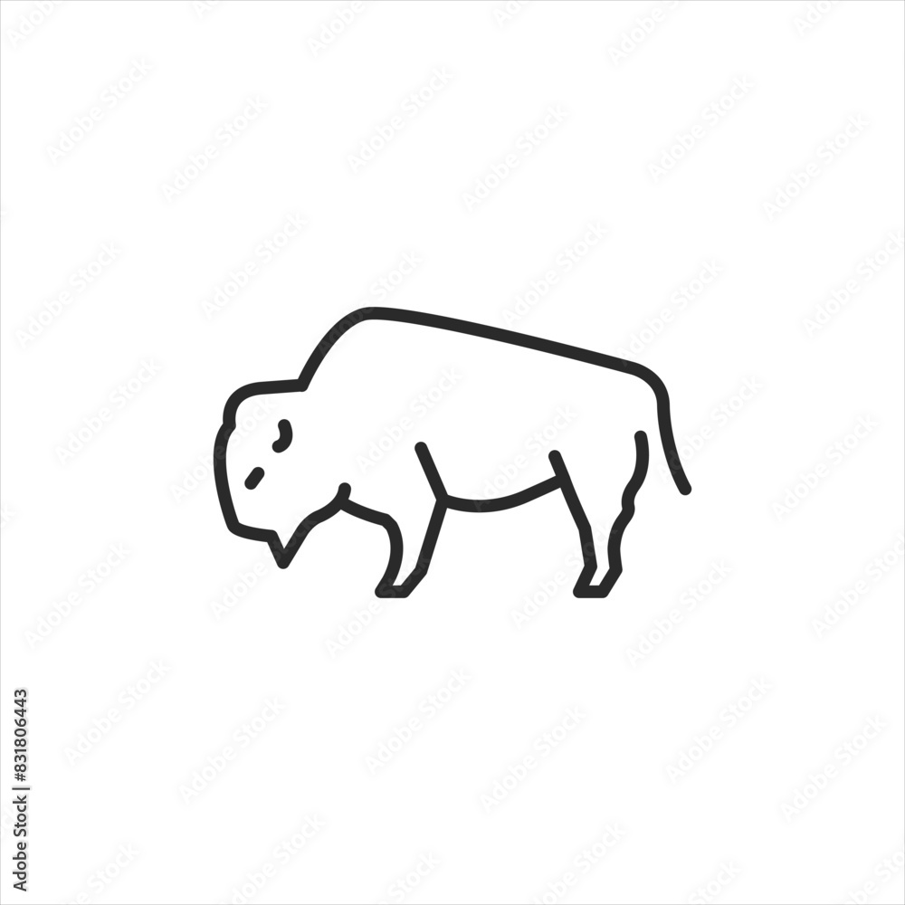 American Bison icon. Simple icon representing the American Bison, a symbol of the wild nature and prairie life of the United States. Ideal for wildlife conservation topics. Vector illustration American Bison icon. Simple icon representing the American Bison, a symbol of the wild nature and prairie life of the United States. Ideal for wildlife conservation topics. Vector illustration