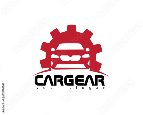 creative car and gear logo for mechanic