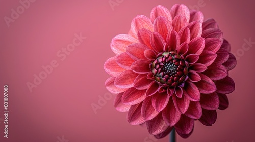   A clear photo of a pink flower on a pink background  blurring the floral center for aesthetic purposes