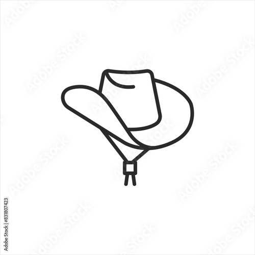 Cowboy Hat icon. Simple cowboy hat icon, symbolic of western culture, fashion, and ranch life. Suitable for use in apps, websites, or materials related to American history. Vector illustration