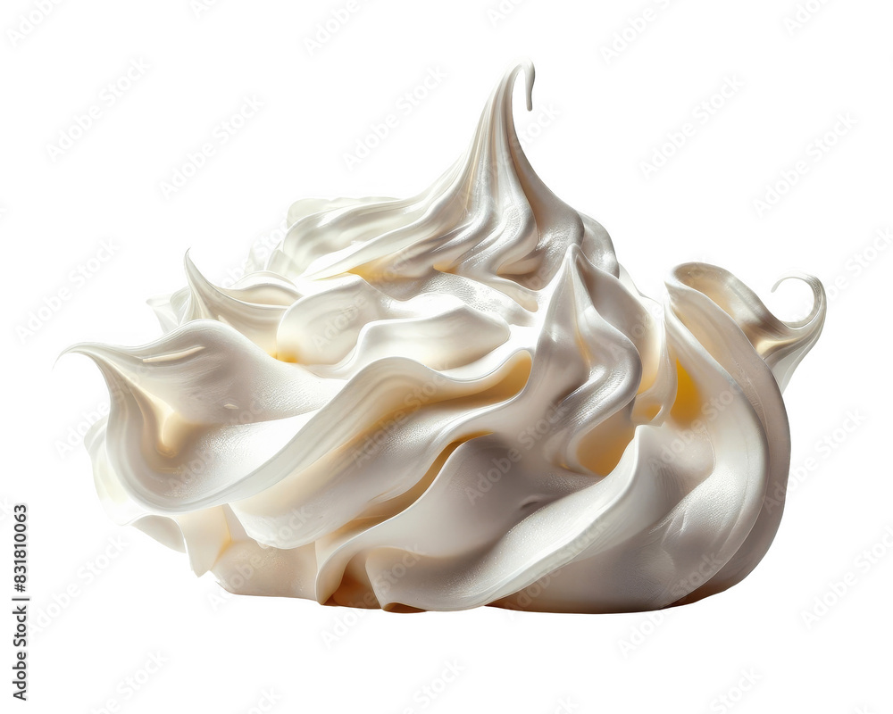 Close-up of smooth whipped cream swirl with peaks, perfect for dessert toppings, pastries and food photography. Close-up of smooth whipped cream swirl with peaks, perfect for dessert toppings, pastries and food photography.