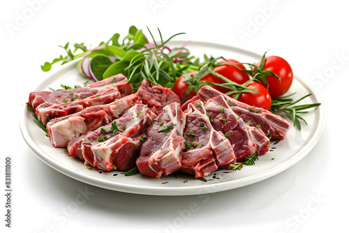 A white plate is topped with a variety of cooked meat and vegetables, creating a colorful and delicious meal