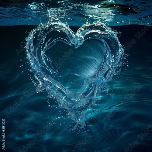 An underwater heart line photo