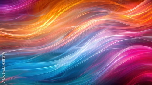  A multicolored background with wavy lines at the bottom of the image