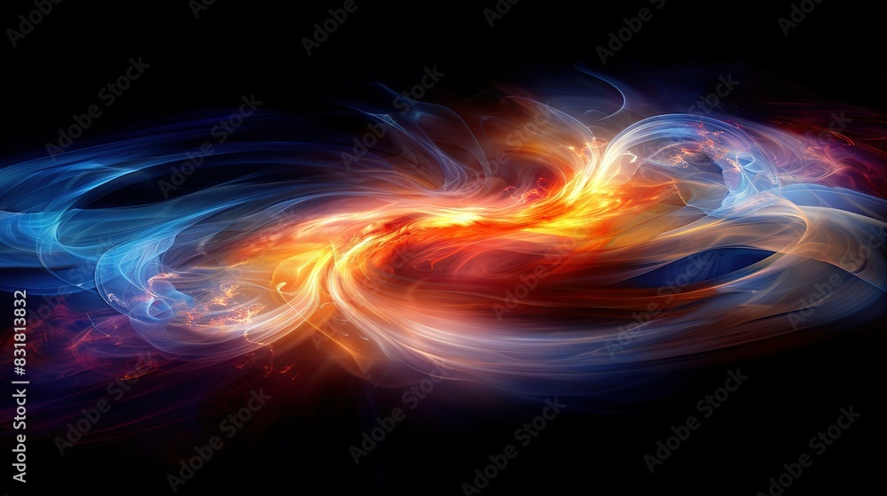 A colorful swirl background with a black backdrop and space for text A colorful swirl background with a black backdrop and space for text