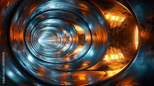  Close-up of a clear traffic light with a focused image at the end of the tunnel