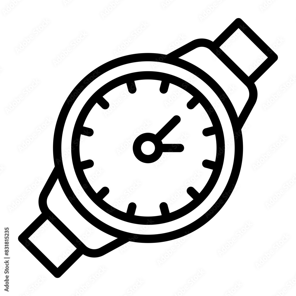 Casual Watch Vector Line Icon Design Casual Watch Vector Line Icon Design