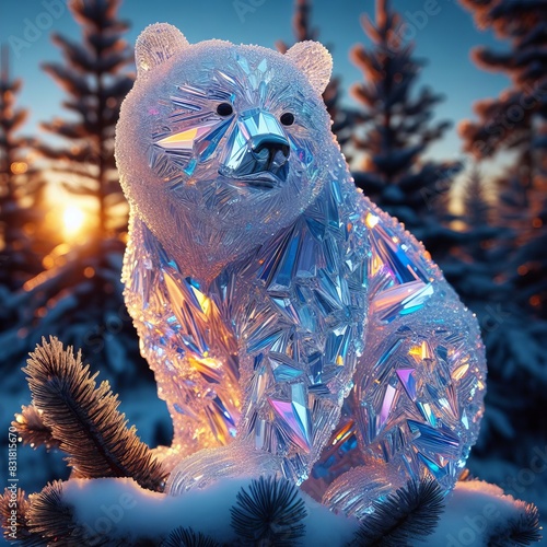 38 22. Ice Crystal Bear - A bear with fur that appears to be mad photo