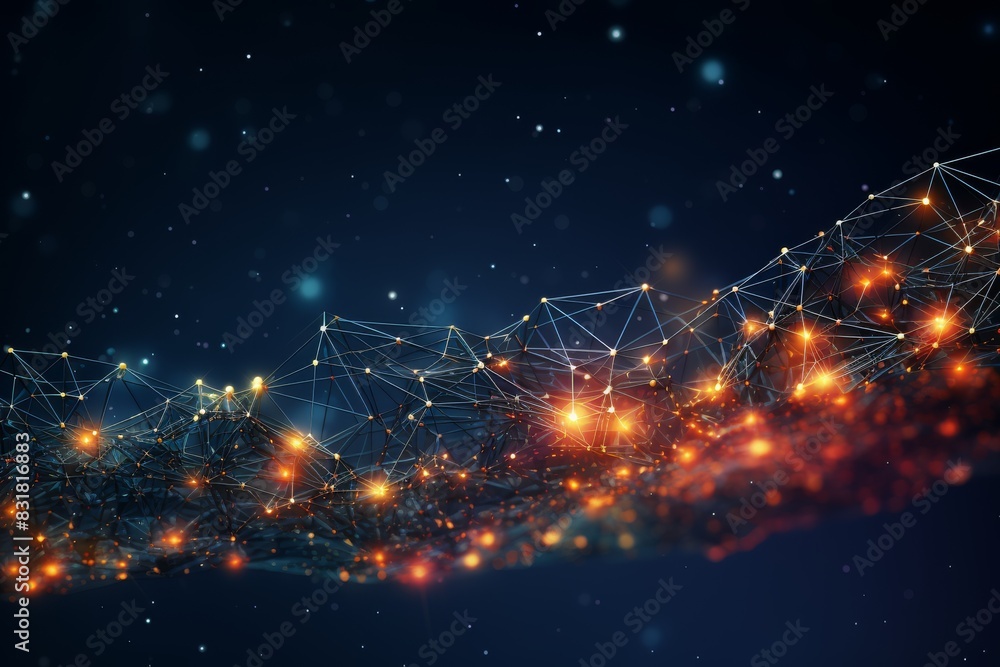Obraz premium Futuristic Neural Networks and Data Encryption Generative AI