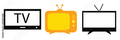 Tv icon vector for web and mobile app. television sign and symbol on white background.