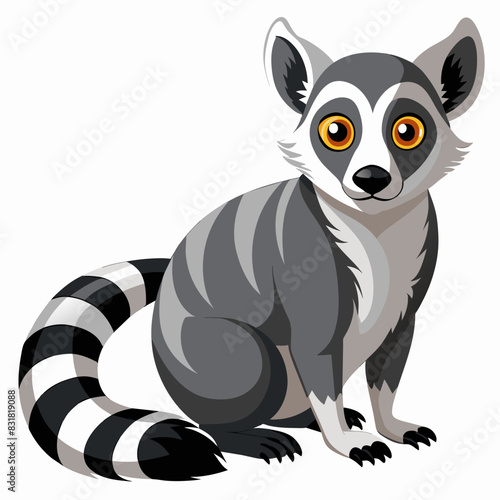 a-realistic-lemur-on-a-white-background