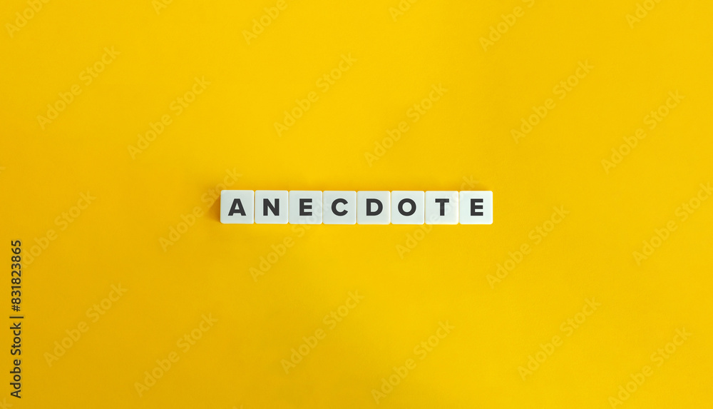 Anecdote Word. Text on Block Letter Tiles on Flat Background. Minimalist Aesthetics. Anecdote Word. Text on Block Letter Tiles on Flat Background. Minimalist Aesthetics.