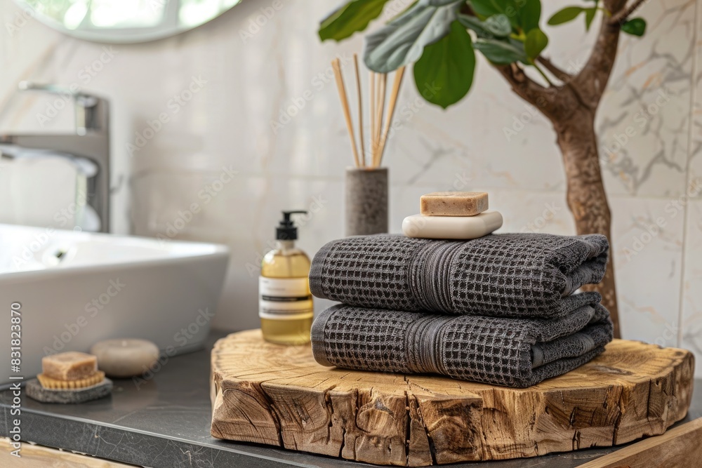 luxurious spa and wellness setting in a stylish home interior luxurious spa and wellness setting in a stylish home interior
