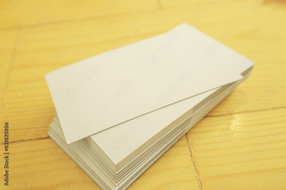 Business Card Mockup on Wooden Background Business Card Mockup on Wooden Background