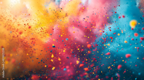 Colorful powder being thrown into the air  creating a vibrant explosion of hues