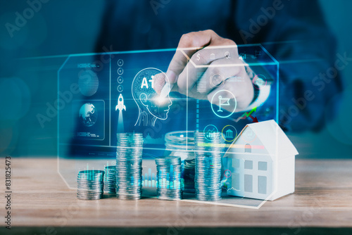 Empowering Financial Intelligence: Touching AI Head and Smart Investments Screen