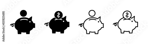 Piggy bank icon vector. piggy money icon
