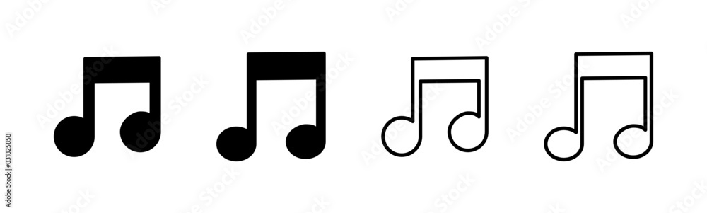 Music icon set. note music icon vector. tone icon Music icon set. note music icon vector. tone icon
