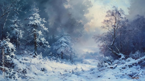 Snowcovered landscape photo