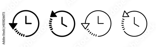 History icon set. recent event history