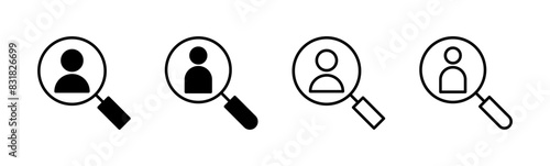 Hiring icon set. Search job vacancy icon. Human resources concept. Recruitment