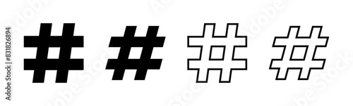 Hashtag icon set. hashtag symbol