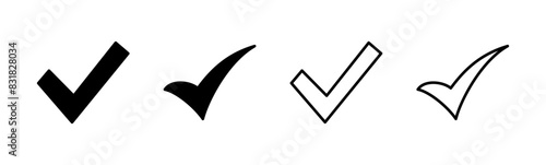 Check mark icon set. Check mark icon. Tick mark symbol vector