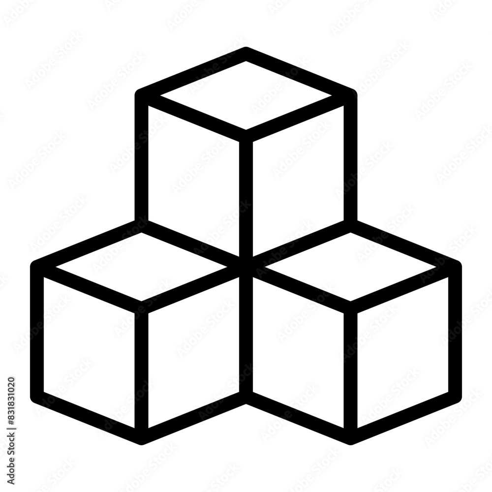 Blocks Vector Line Icon Design Blocks Vector Line Icon Design