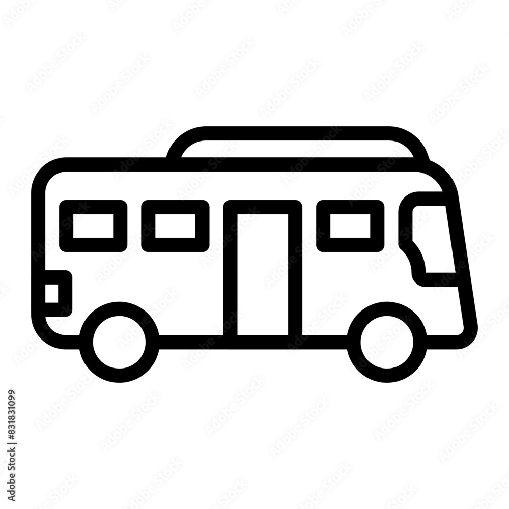 Toy Bus Vector Line Icon Design Toy Bus Vector Line Icon Design