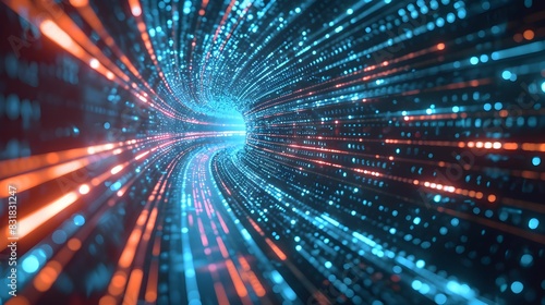 Wallpaper Mural abstract blue light, big data, technology Torontodigital.ca