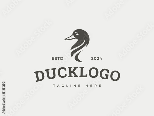 duck logo vector illustration. duck head logo template