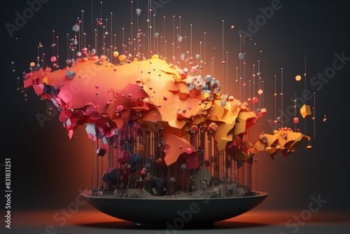 Illustration design of a digital business globe