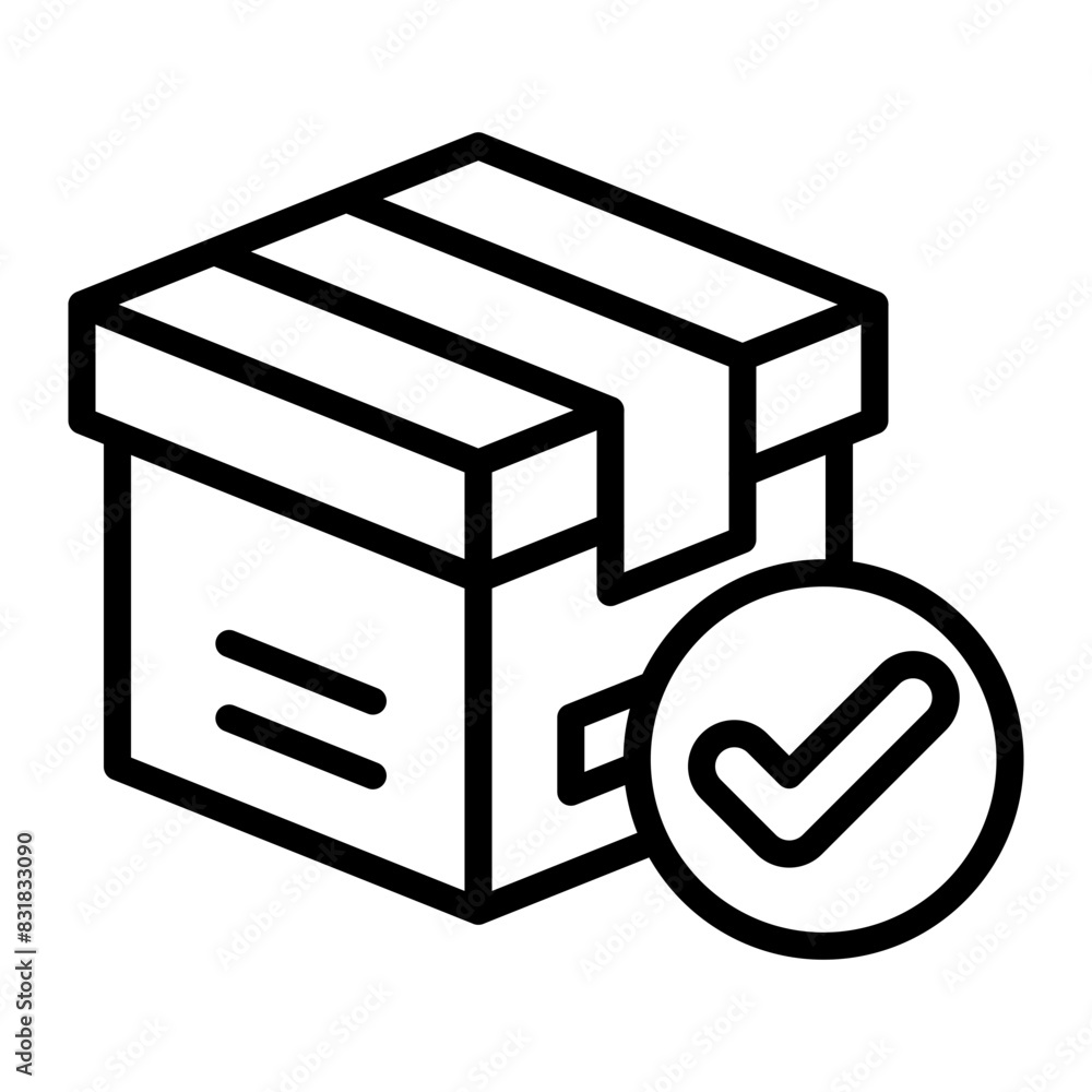 Shipped Vector Line Icon Design Shipped Vector Line Icon Design