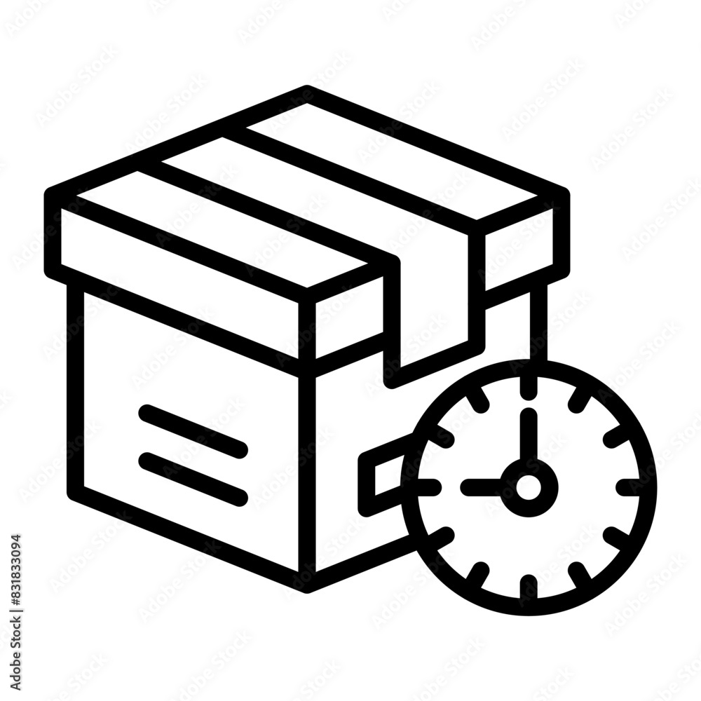 Shipping Time Vector Line Icon Design Shipping Time Vector Line Icon Design