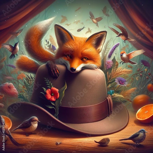 A hat that morphs into a clever fox, outwitting all who come acr photo