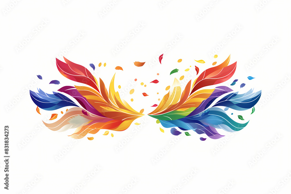 Obraz premium colorful symbol of Pride month on white background