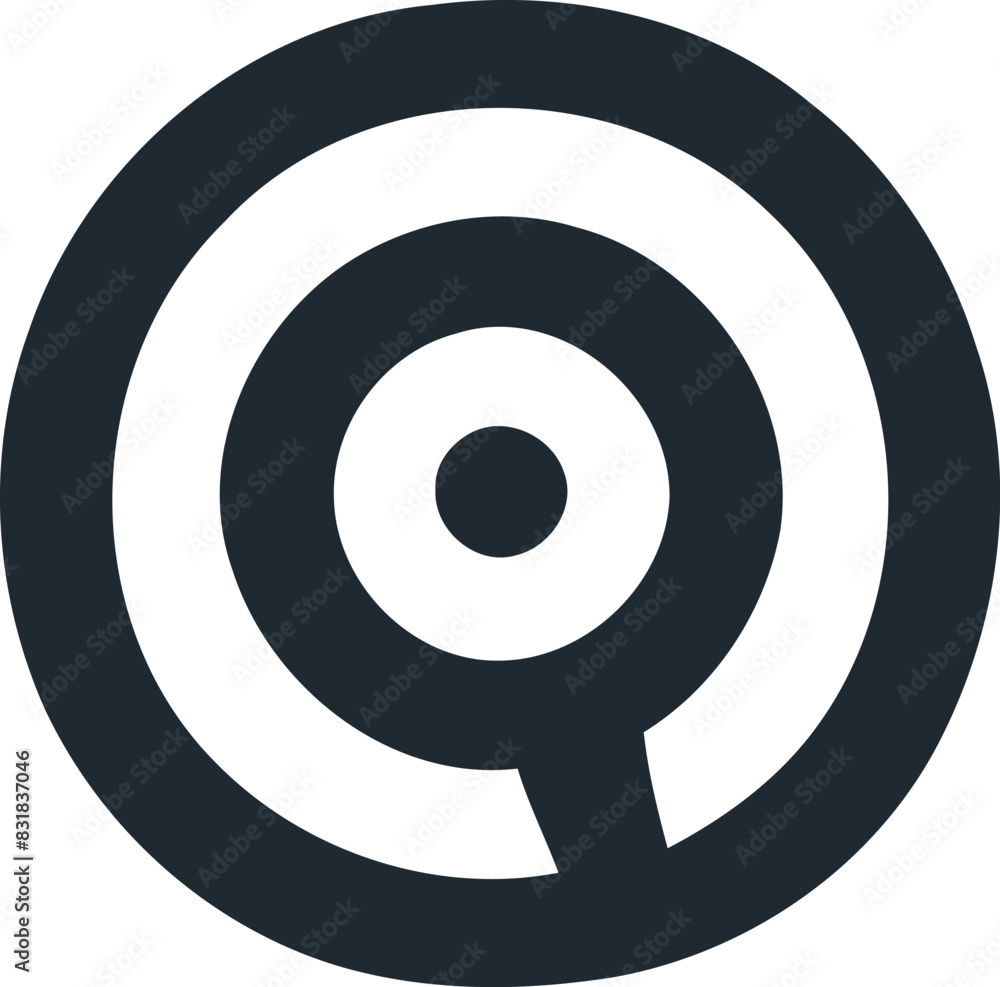 Minimalist Geocaching Navigation, Target and Arrow Logo. Minimalist Geocaching Navigation, Target and Arrow Logo.