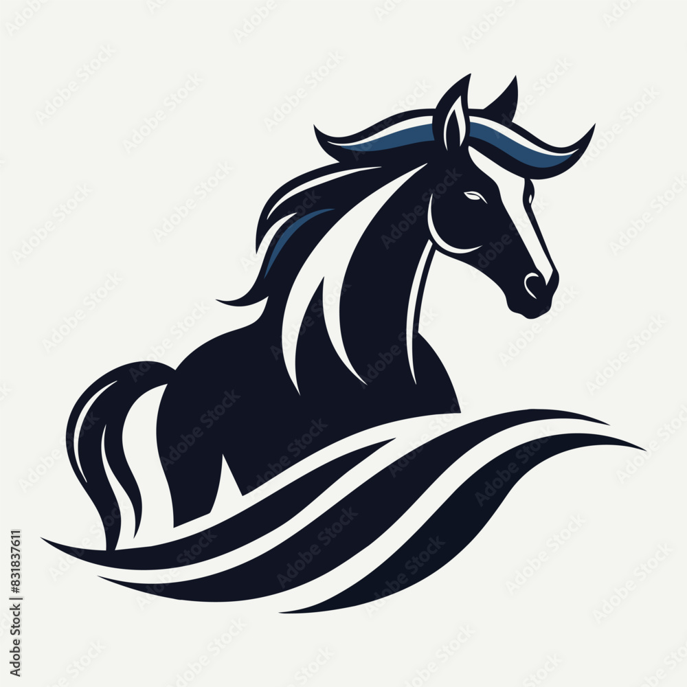 Fototapeta premium horse farm logo on white background vector illustration