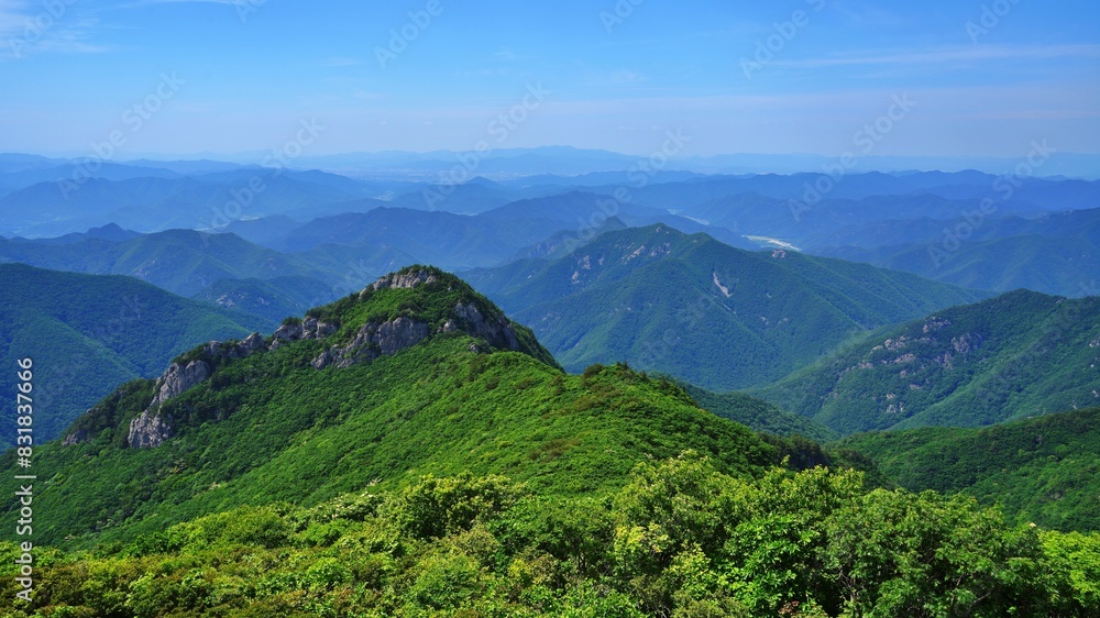 Fototapeta premium Beautiful summer scenery of Gajisan Mountain in Korea