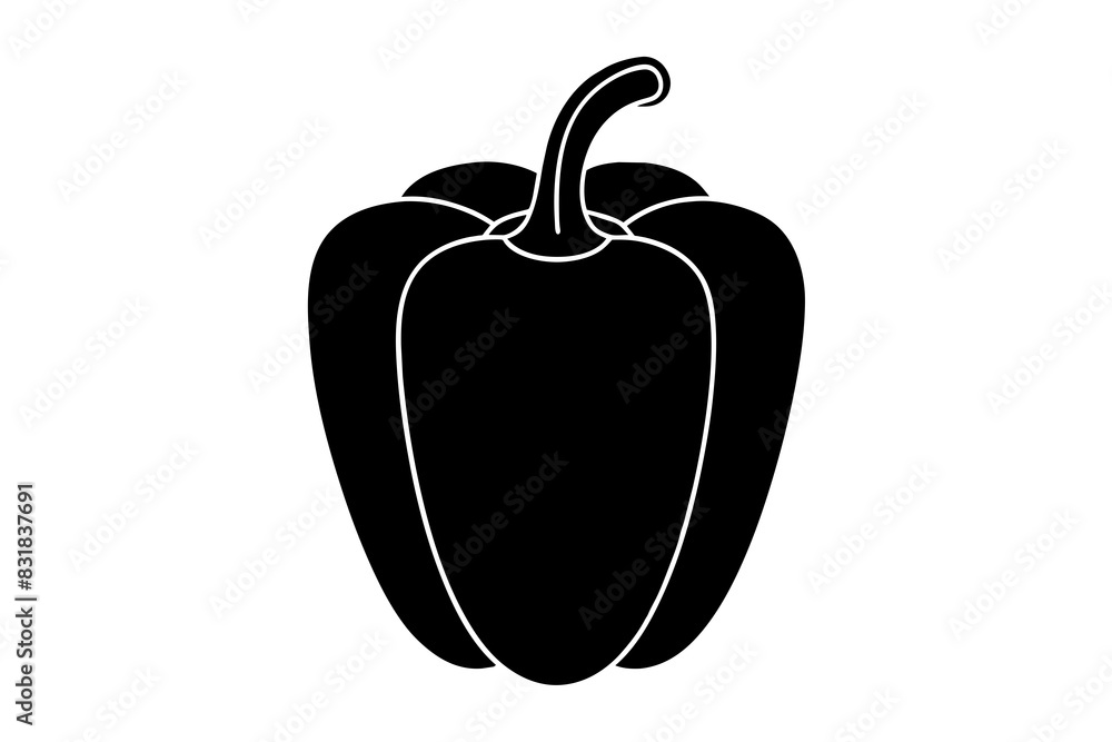 Bell Pepper silhouette vector illustration Bell Pepper silhouette vector illustration